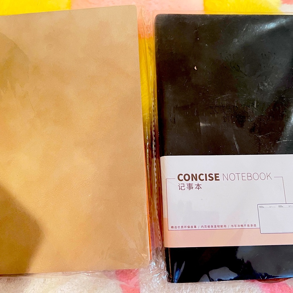 Concise Notebook Set in Tan and Black